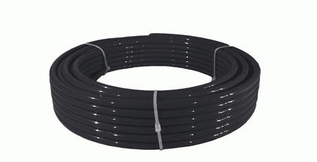Coil of black polyethylene air tube